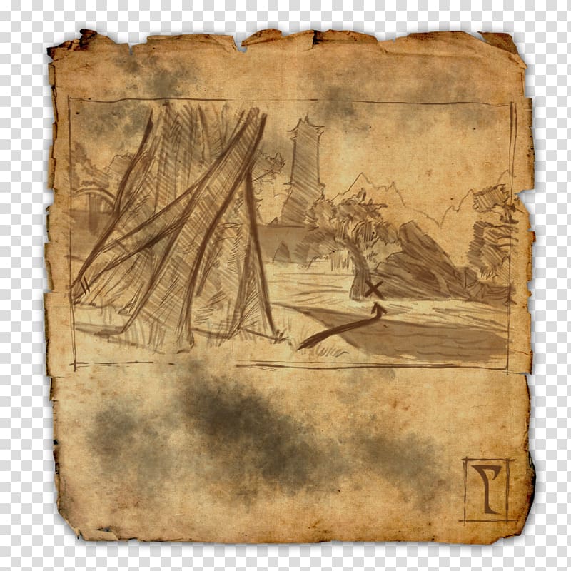 The Elder Scrolls Online Treasure map The Elder Scrolls V: Skyrim, pirate map transparent background PNG clipart