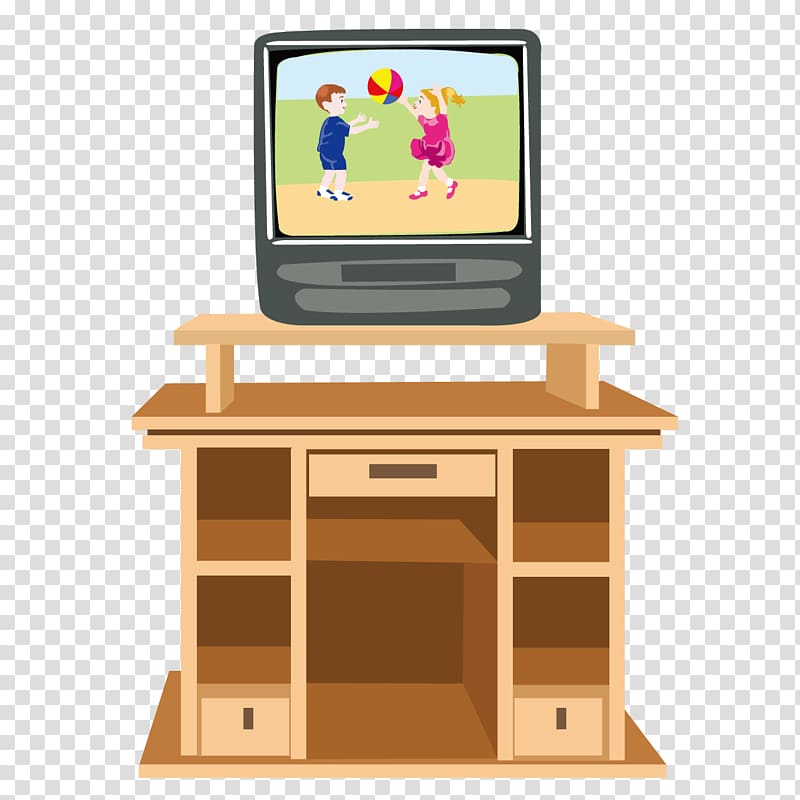 Table Furniture Living room, Cartoon TV and TV tables transparent background PNG clipart