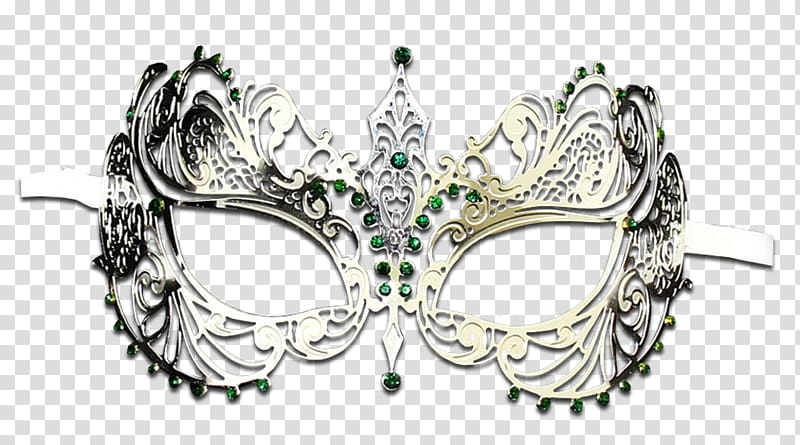 Mask Silver Green Masquerade ball Butterflies and moths, mask transparent background PNG clipart