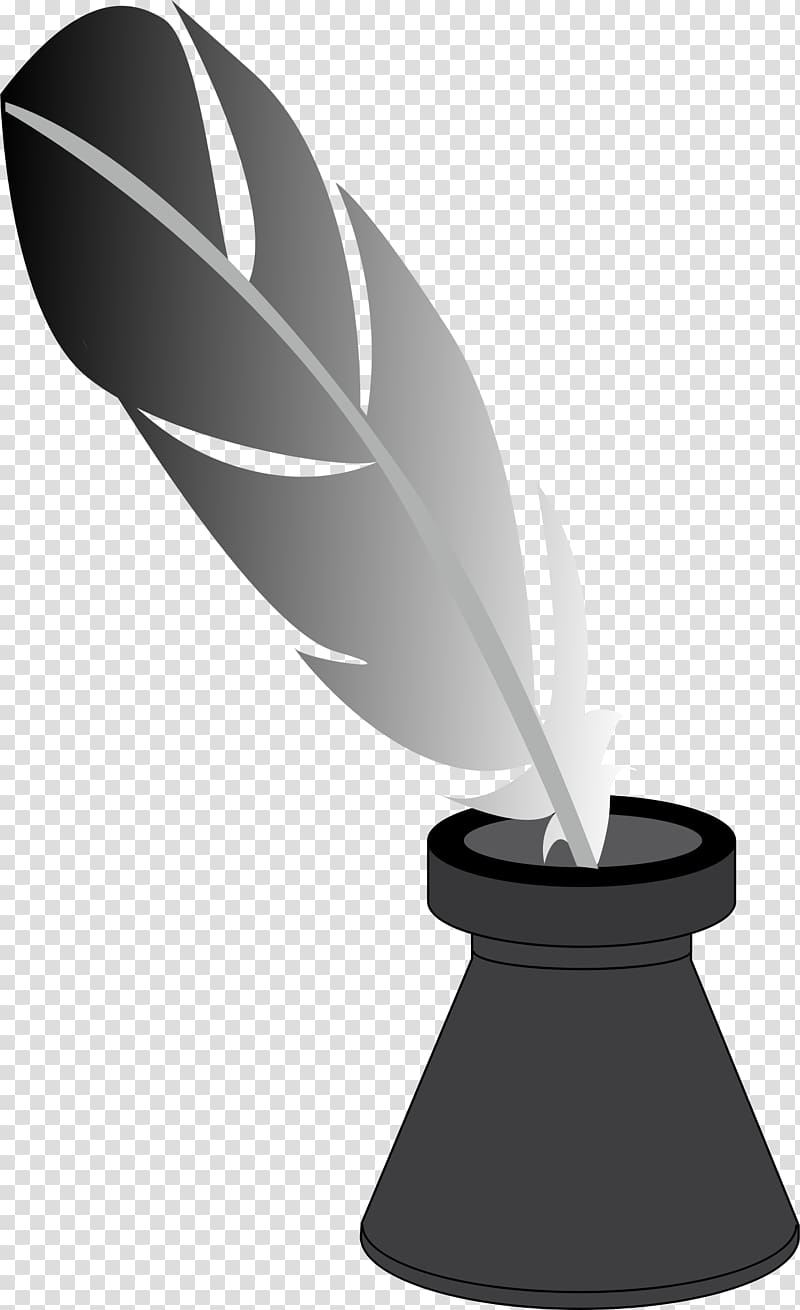 Quill Pen Inkwell Paper, feather transparent background PNG clipart