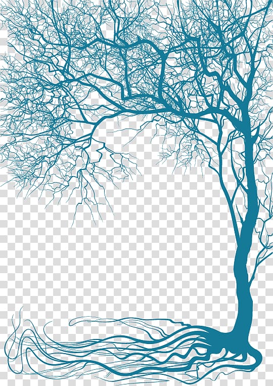 teal tree illustration, Branch Tree Wall decal , creative plant trees transparent background PNG clipart