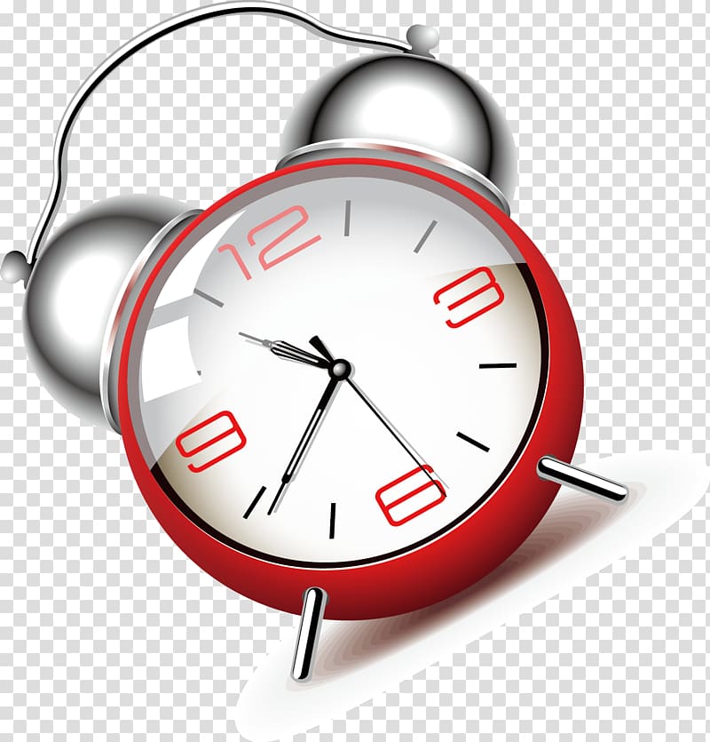 Alarm clock, Red alarm clock elements transparent background PNG clipart