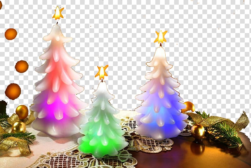 Christmas decoration Advent candle Christmas tree, Christmas tree candle transparent background PNG clipart