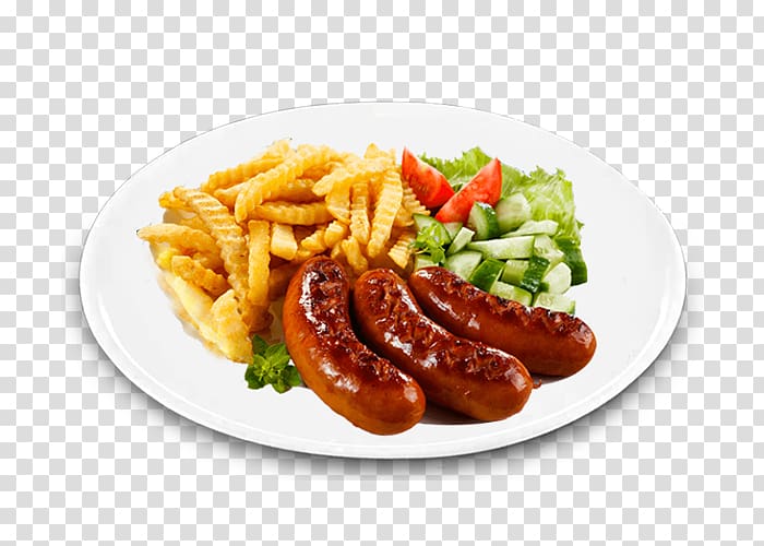 French fries Bratwurst Barbecue Pickled cucumber Sausage, barbecue transparent background PNG clipart