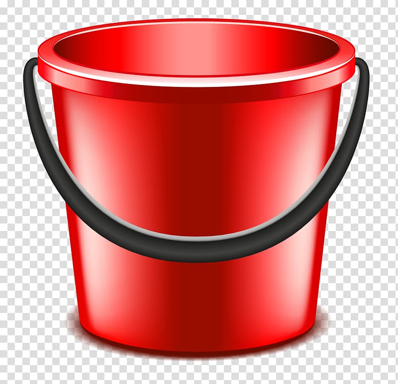 red and black pail illustration, Bucket Red Euclidean Illustration, bucket transparent background PNG clipart