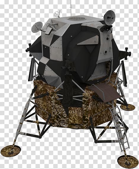 black and brown footed cordless equipment illustration, Apollo Lunar Module transparent background PNG clipart
