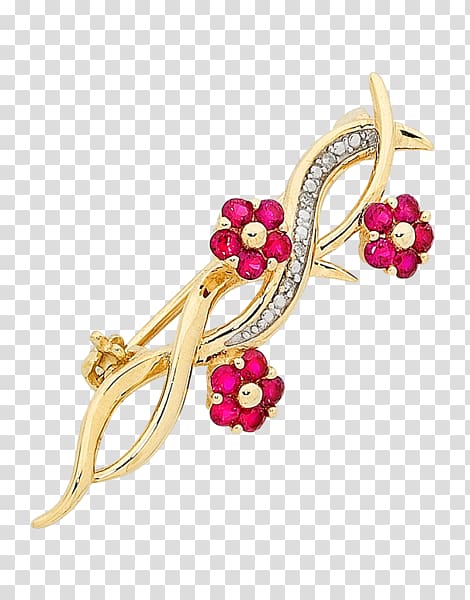 Brooch Earring Gold Ruby Brisbane, effy ruby flower ring transparent background PNG clipart