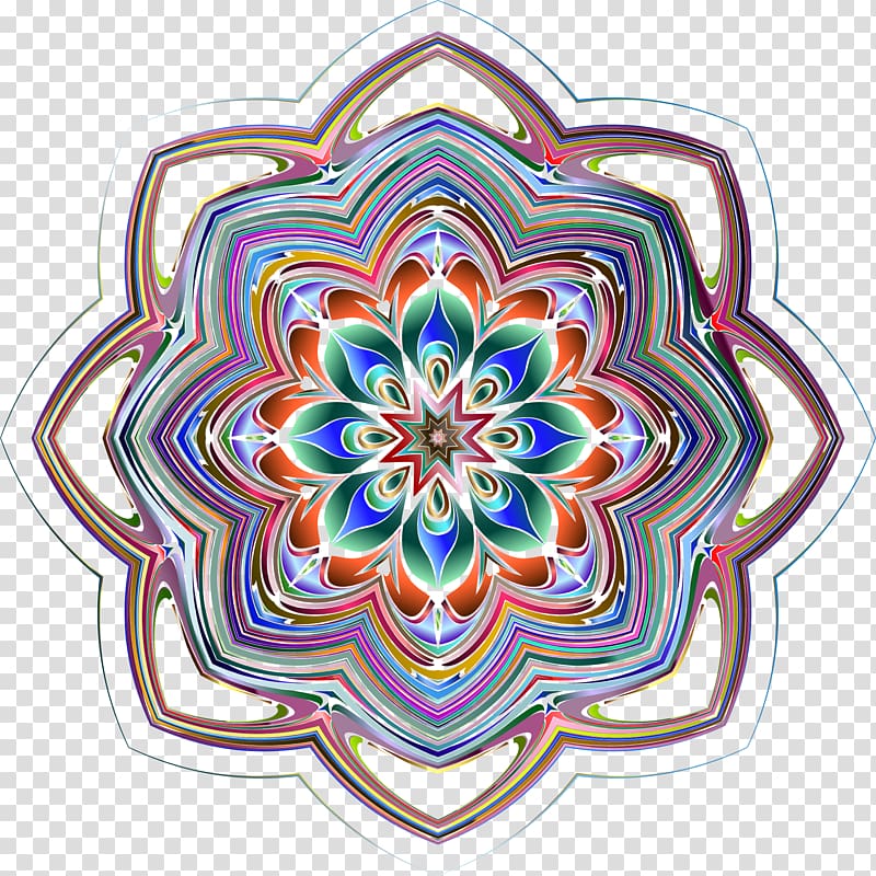 Symmetry Kaleidoscope Line Pattern, blossoms transparent background PNG clipart