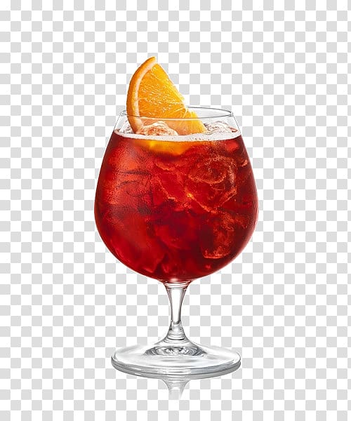 red wine with orange slice illustration, Negroni Cocktail Juice Sangria Spritz, Juice cocktail transparent background PNG clipart