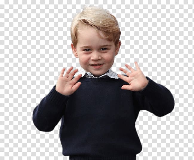 boy wearing blue sweater, Prince George Showing Hands transparent background PNG clipart