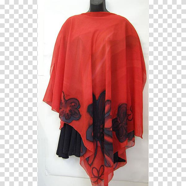 Outerwear Red Poncho Floral design, design transparent background PNG clipart