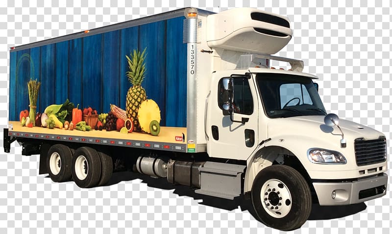 Car Commercial vehicle Refrigerator truck Trailer, fresh food distribution transparent background PNG clipart