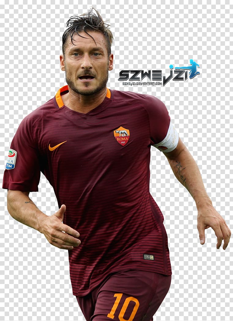 Francesco Totti A.S. Roma Football player Jersey, TOTTI transparent background PNG clipart