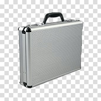 silver attache case, Aluminium Briefcase transparent background PNG clipart