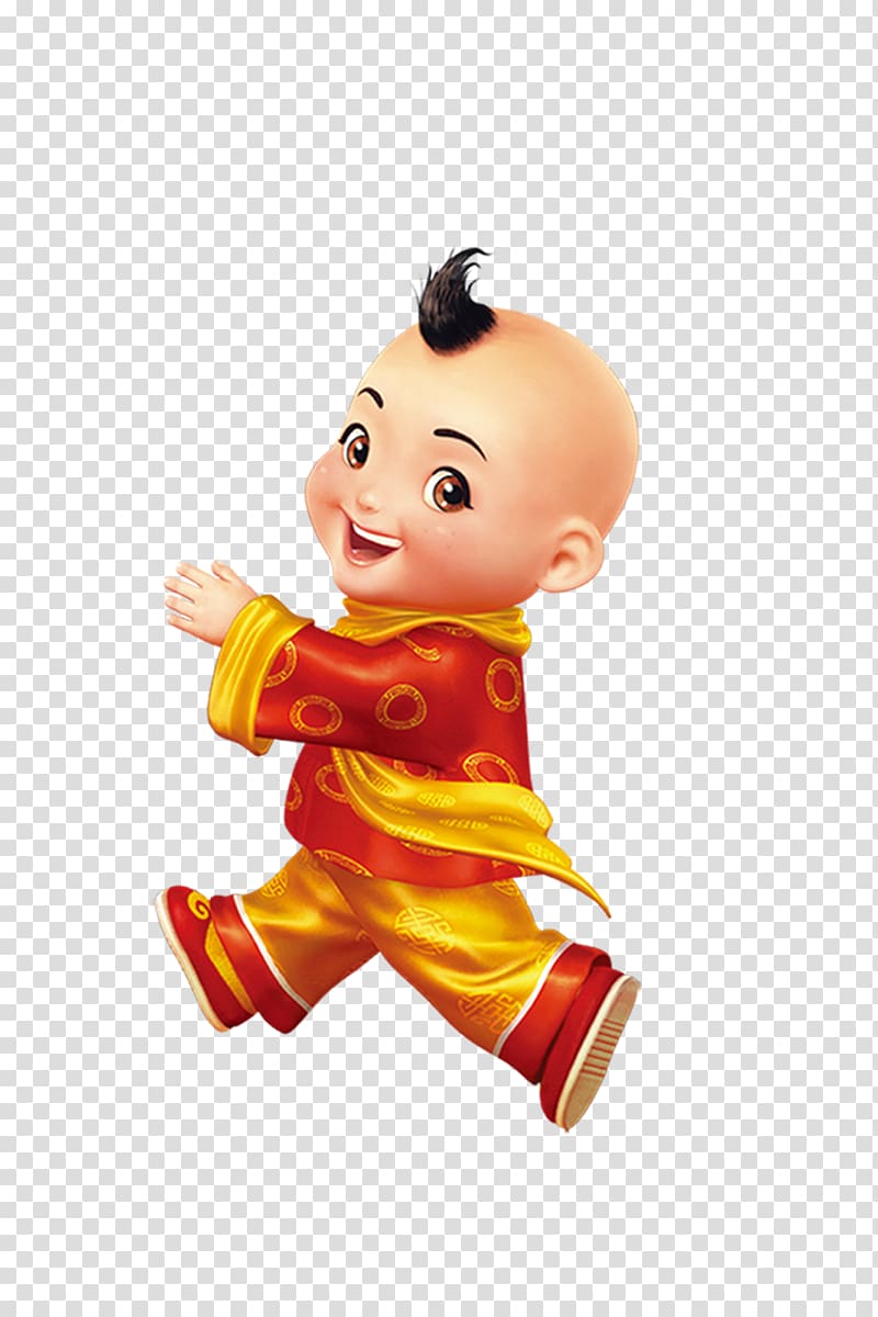 , Chinese New Year cartoon mascot HD material look tomorrow transparent background PNG clipart