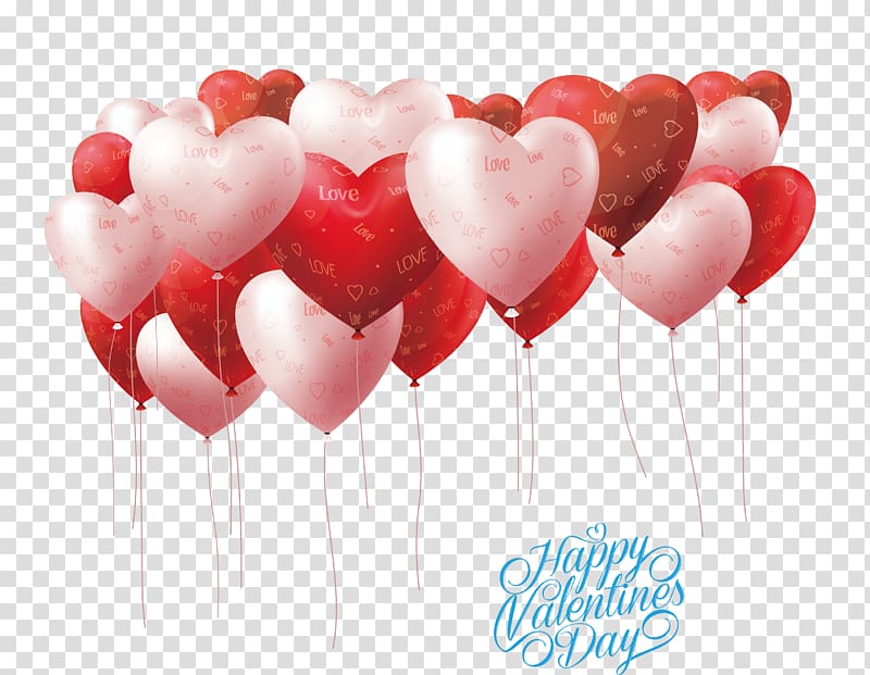 Valentines Day Balloon Heart Greeting card , Colored balloons transparent background PNG clipart