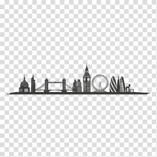 London Skyline Silhouette Graphic design, london transparent background ...