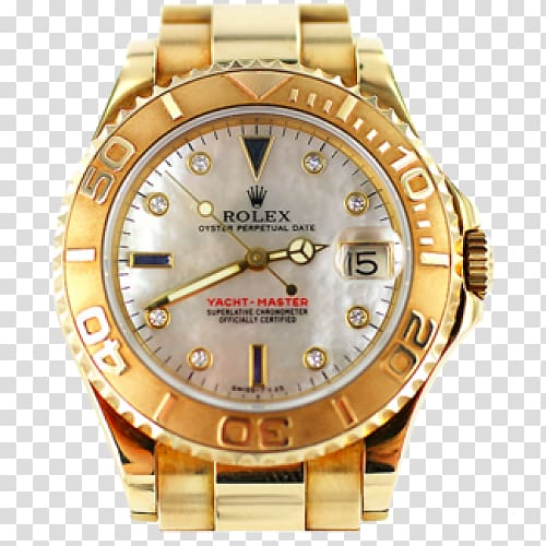 Gold Rolex Submariner Rolex Daytona Watch Rolex Yacht-Master II, gold transparent background PNG clipart