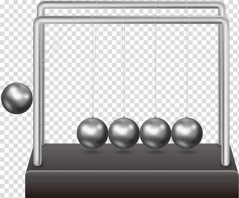 Euclidean Newtons cradle Pendulum clock, round iron ball transparent background PNG clipart