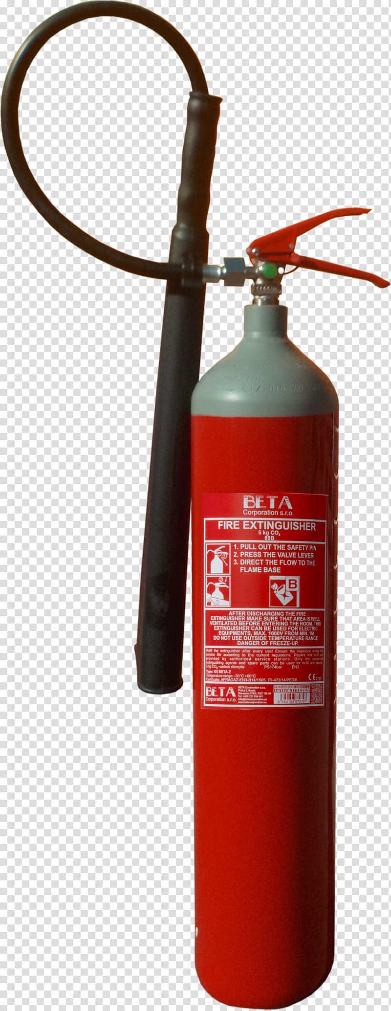 Fire Extinguishers Cylinder Carbon dioxide, fire extinguisher material transparent background PNG clipart