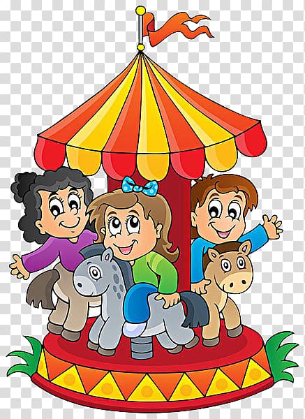 Carousel Cartoon , Children play transparent background PNG clipart