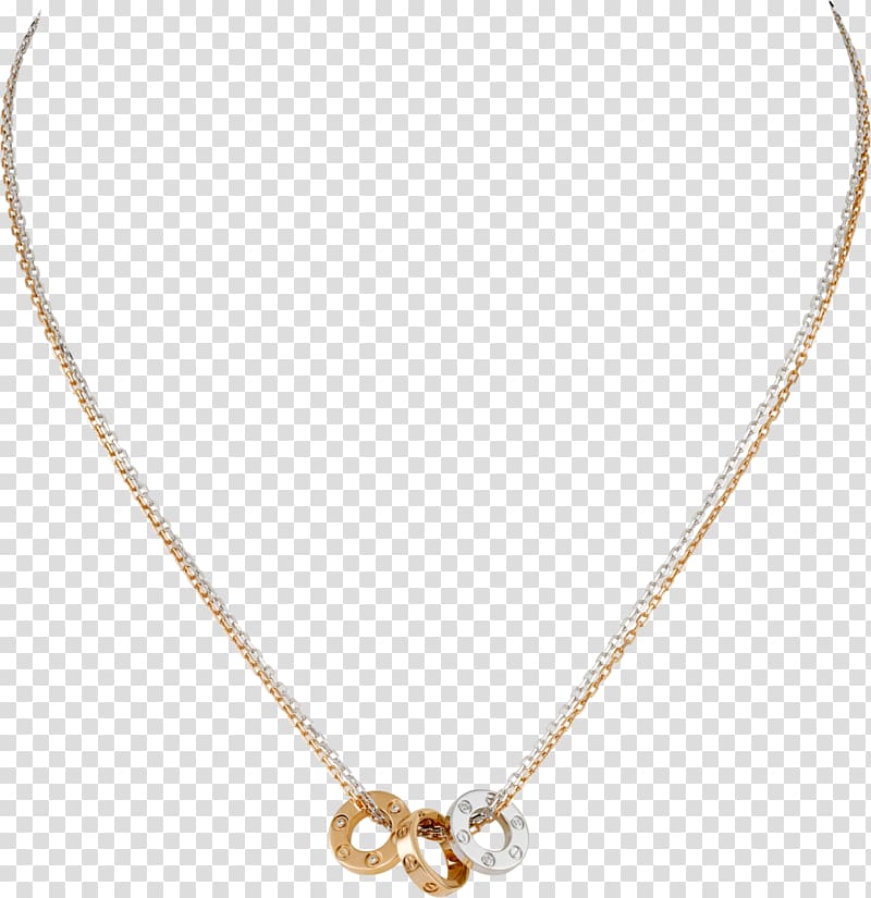 Necklace Cartier Diamond Colored gold, Cartier diamond necklace transparent background PNG clipart