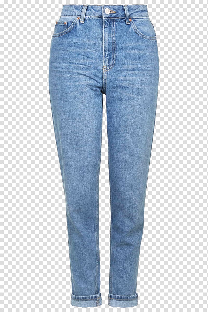 blue denim pants, Topshop Mom jeans Denim Slim-fit pants, jeans transparent background PNG clipart
