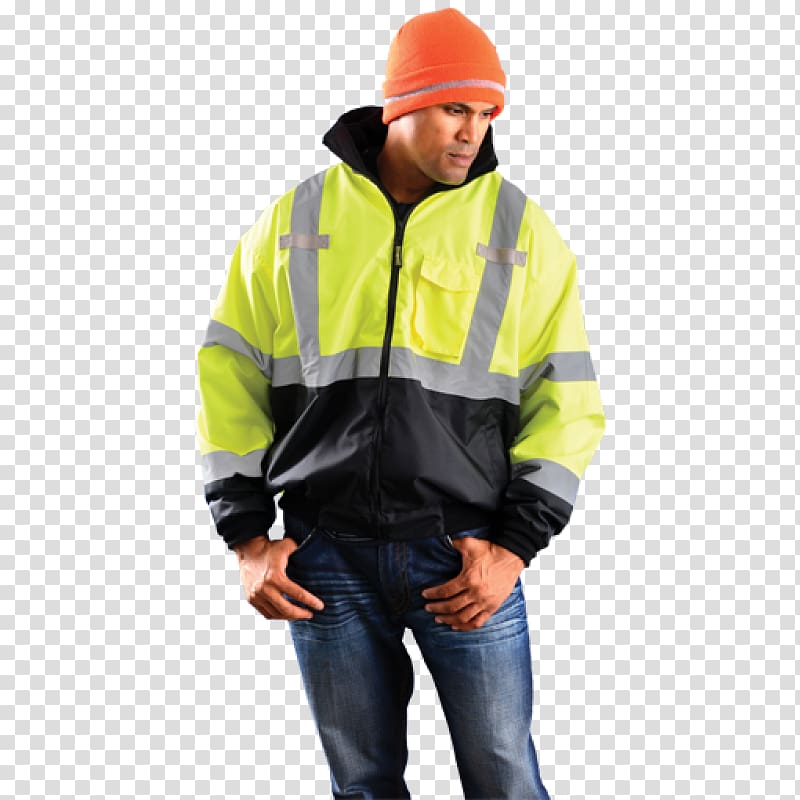 High-visibility clothing Flight jacket Coat, safety jacket transparent background PNG clipart