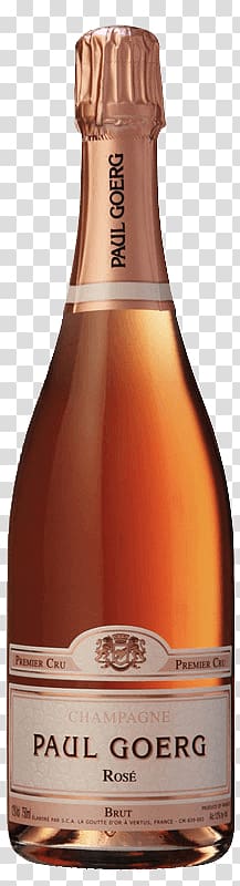 wine glass bottle, Champagne Paul Goerg Rosé transparent background PNG clipart