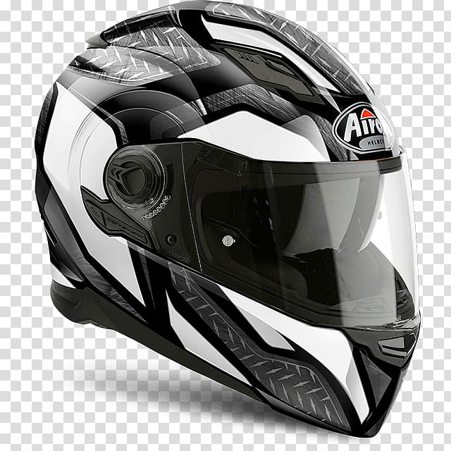 Motorcycle Helmets Airoh Movement FAR Motorcycle Helmet Black/White L (59/60), capacete motociclista transparent background PNG clipart