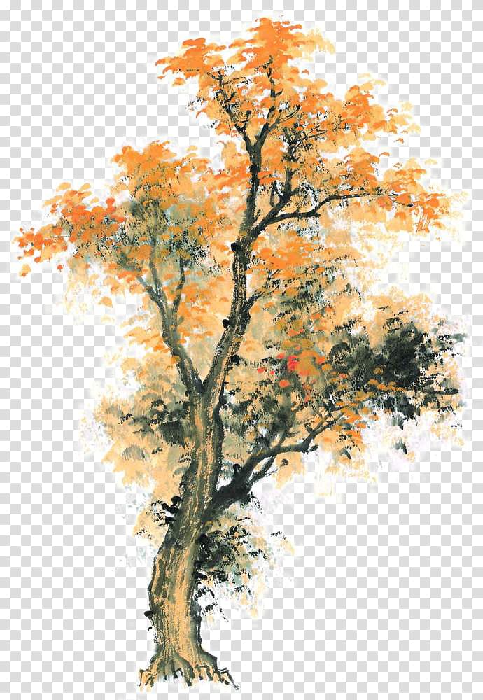 autumn maple painted transparent background PNG clipart