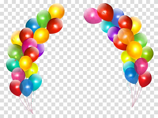 assorted-color arc balloons illustration, Balloon Birthday , Happy Birthday Ln Baloon transparent background PNG clipart
