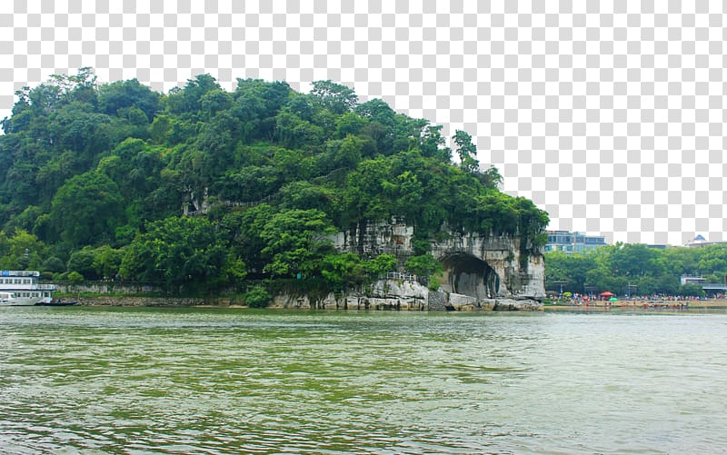 Yangshuo County Elephant Trunk Hill Jingjiang Princes Palace Li River u666eu8ce2u5854, Elephant Trunk Beach transparent background PNG clipart