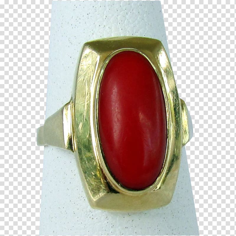Ring size Gemstone Red Coral Gold, ring transparent background PNG clipart