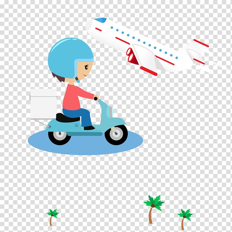 Delivery Courier Logistics, Electric bike commuters transparent background PNG clipart