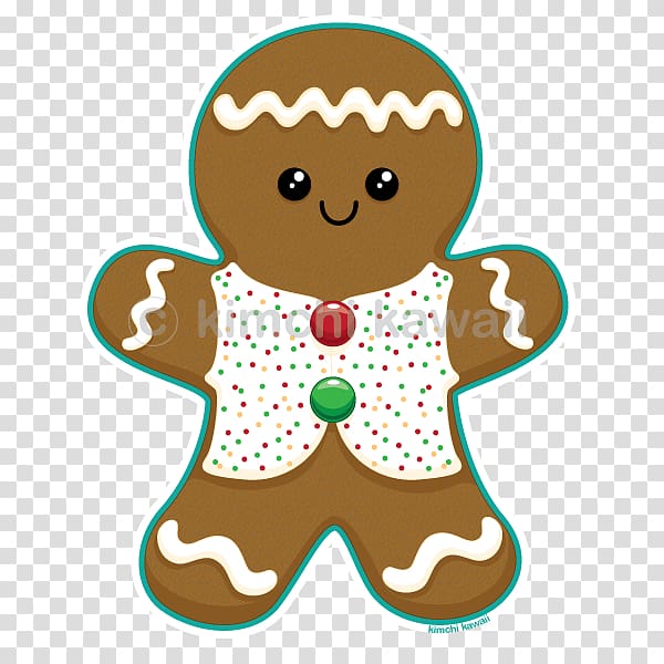 Gingerbread man Kavaii Food Biscuits, Gingerbread man transparent background PNG clipart