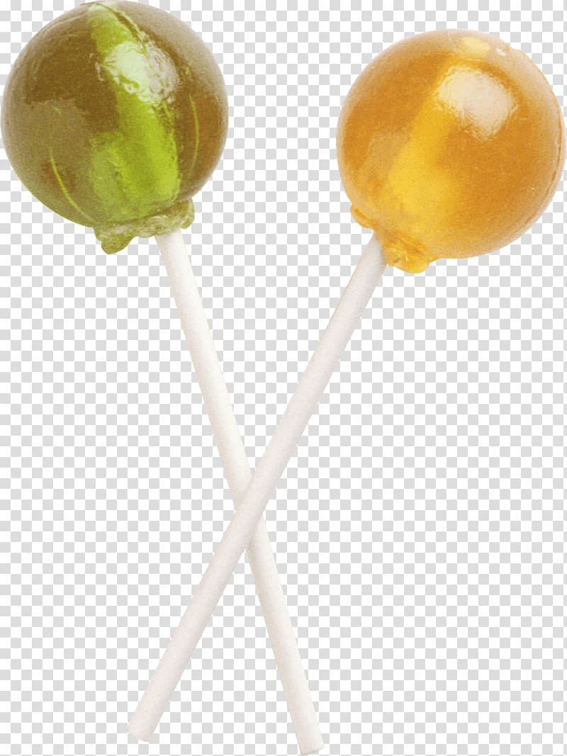 green and yellow treats, Lollipop Duo transparent background PNG clipart