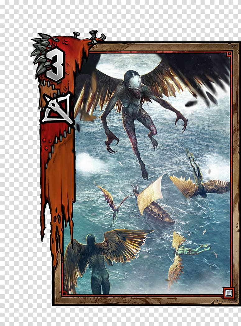 Gwent: The Witcher Card Game Harpy Monster Vedmak, harpia transparent background PNG clipart