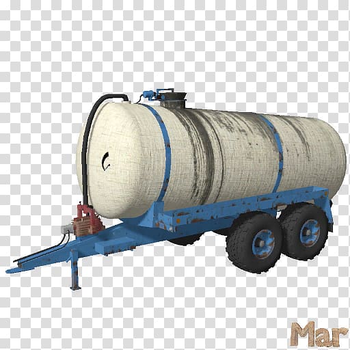 Cylinder Storage tank Trailer, Manure Spreader transparent background PNG clipart