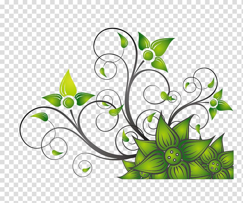 green and gray plants illustration, Graphic design Flower , floral flowers transparent background PNG clipart