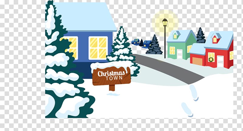 Snow Christmas Winter, Christmas Town transparent background PNG clipart