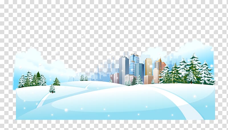 Poster , Snowy city transparent background PNG clipart