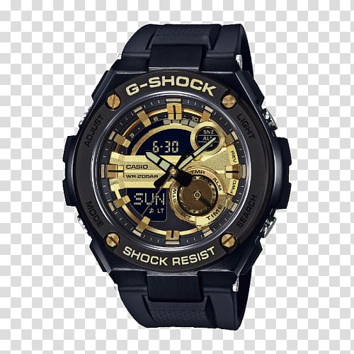 Shock-resistant watch G-Shock Water Resistant mark Chronograph, gst transparent background PNG clipart