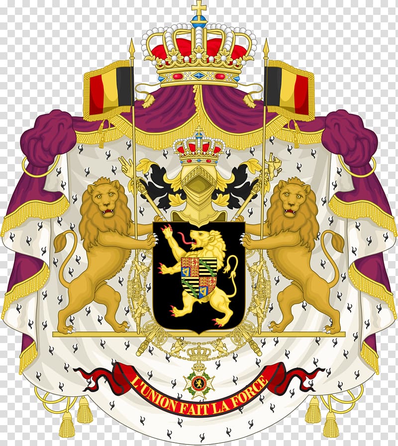L'Union Fait La Force logo, King Leopold Coat Of Arms transparent background PNG clipart