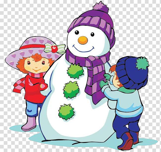 Child Snowman Cartoon, Snowman and villain transparent background PNG clipart