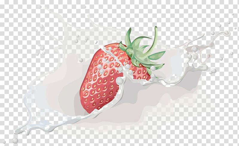 Flavored milk Strawberry Fruit, Strawberry milk transparent background PNG clipart