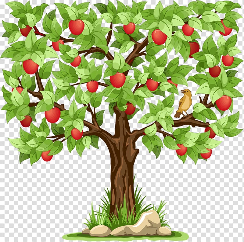 Apple , Cartoon apple tree transparent background PNG clipart