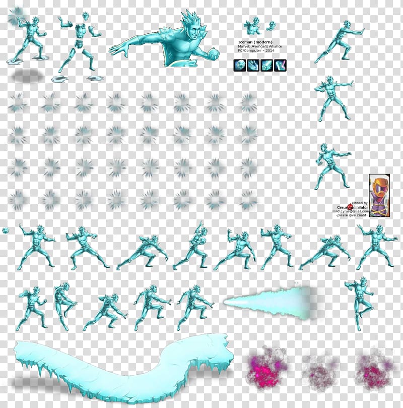 Iceman Marvel: Avengers Alliance PlayStation Sprite, sprite transparent background PNG clipart