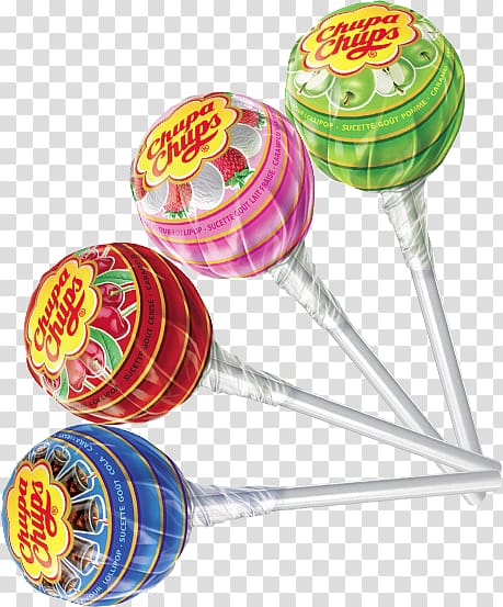 four variety of Chupa Chups lolipops, Lollipop Chewing gum Chupa Chups Cola Flavor, lollipop transparent background PNG clipart