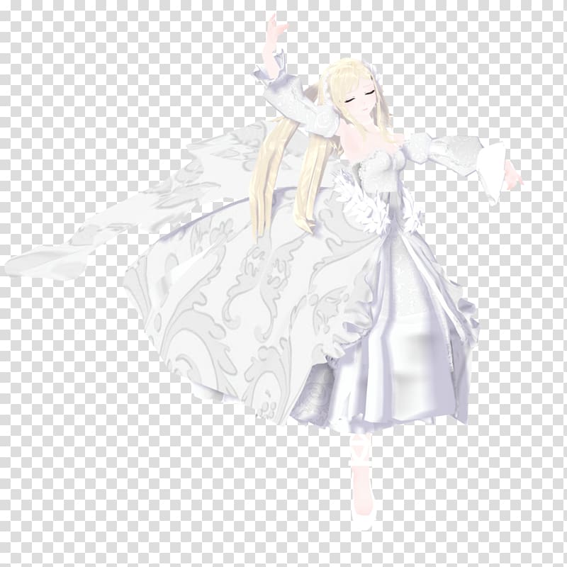 Dress Digital art Anime Costume, white swan transparent background PNG clipart